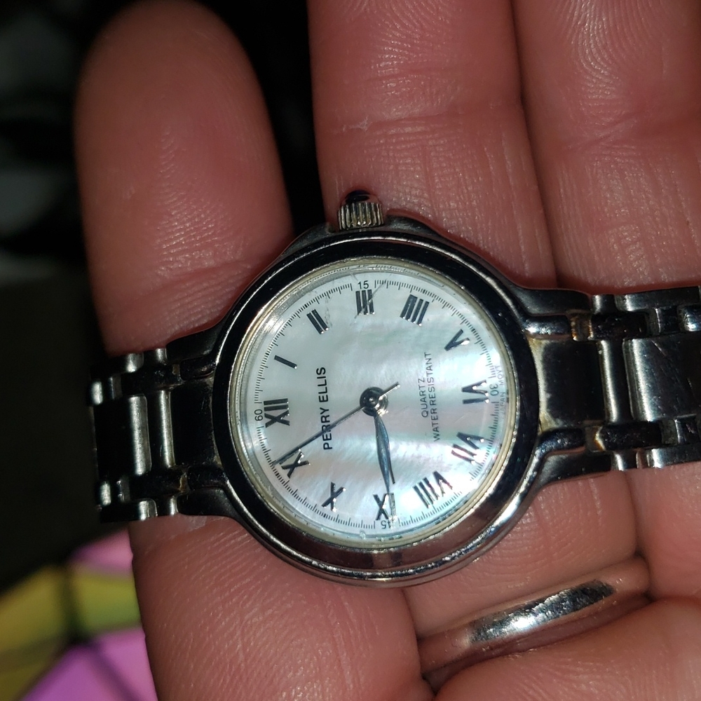 Perry Ellis mother of pearl watch